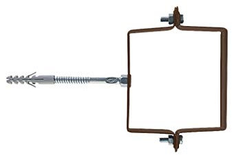 Fischer 1 pz Collare Fermatubi SCP-V per Grondaie e Pluviali, Sezione Quadrata, Diametro 80 mm, Completo di Vite e Tassello S 10, Marrone, 1318