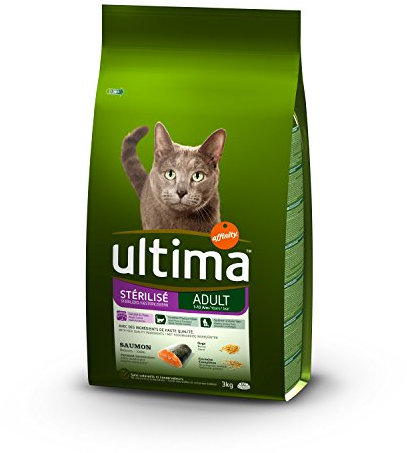 Ultima Croquettes pour Chat Stérilisé avec Saumon - 3 kg