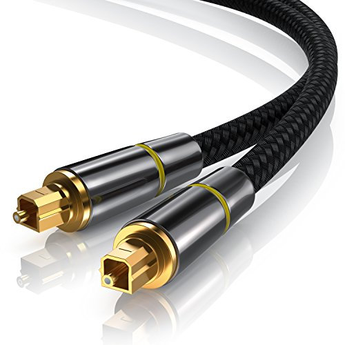 CSL - 0,5m HQ Platinum Toslink optisch digital Kabel S PDIF Audio Kabel - Aluminium Stecker - vergoldete Kontakte - Nylonummantelt - LWL Lichtwellenleiter - Home Entertainment HiFi TV