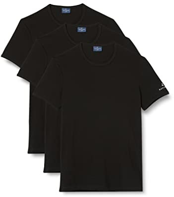 Navigare 571 Maglietta intima, Nero, L (Taglia produttore:5), Pacco da 3, Uomo