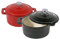 Mini de Cocotte, redonda, de hierro fundido, interior color crema, Exterior de color (Negro o Rojo) emalliert, con Tapa con botón de acero inoxidable, apta para inducción, ERK