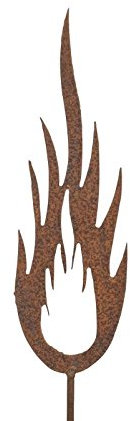 Deko Objekt FLAMME Rost Figur zum Stecken 9 x 36 cm