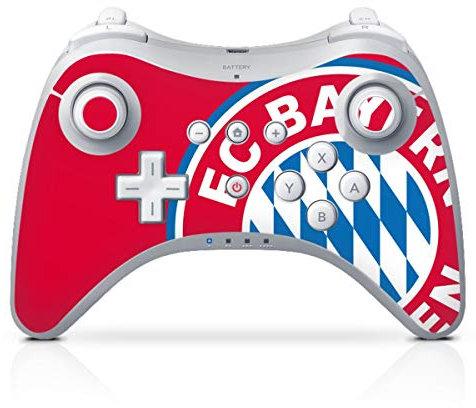 DeinDesign Skin kompatibel mit Nintendo Wii U Pro Controller Folie Sticker FC Bayern München Offizielles Lizenzprodukt FCB