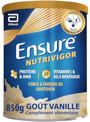 Ensure NutriVigor Vanille Shake – 1 x 850 g – Nahrungsergänzungsmittel mit CaHMB, Proteinen und 27 Vitaminen und Mineralstoffen – Für eine gesunde, ausgewogene Ernährung