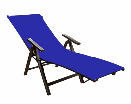 Liegestuhlauflage mit Kapuze 500g/m² 70 x 200 x 20 cm Royalblau