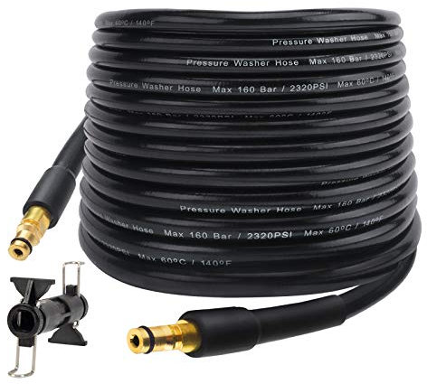 Tubo di ricambio per idropulitrice 10 m x 160 bar, Tubo di prolunga on connettore di prolunga per la maggior parte delle idropulitrici per Karcher K-Serie K2 K3 K4 K5 K6 K7