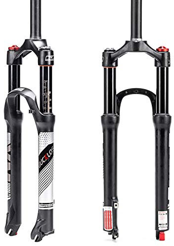 BUCKLOS 26/27.5/29 Travel 120mm MTB Air Suspension Fork, Rebound Adjust 1 1/8 Straight/Tapered Tube QR 9mm Manual/Remote Lockout XC AM Ultralight Mountain Bike Front Forks