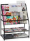 Relaxdays Zeitschriftenregal Metall, HBT: 81 x 67 x 37 cm, moderner Magazinständer, freistehend, für Wohnzimmer, schwarz