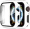 Diruite 2 Pezzi Cover per Apple Watch Series 6/5/4/Series SE 2/SE 40mm Vetro Temperato Pellicola Protettiva,PC Rigido Case Protettiva Ultrasottil Custodia,Bianco,40mm