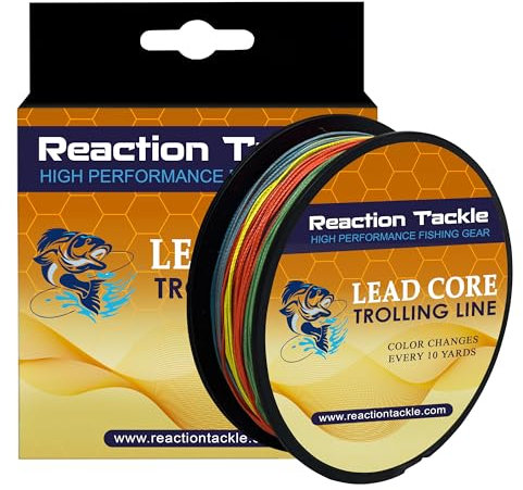Reaction Tackle Nucleo di piombo, filo intrecciato per pesca a traina, multicolore: 16,3 kg / 92,4 m