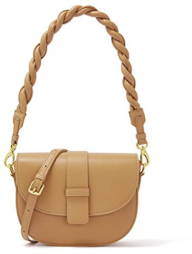 YXBQueen Crossbody-Taschen für Damen, Designer-Handtaschen für Damen, Leder-Taschen, Braun 2, Small