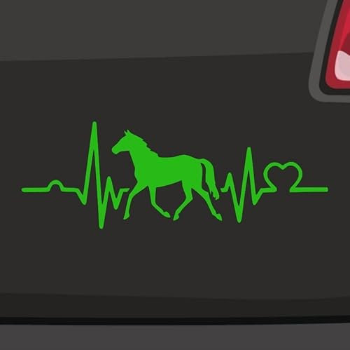 Herzschlag Pferd Aufkleber -6 Größen 21 Farben- Wallach Reiten Hengst Reitsport