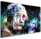 Feeby 3-teilig Wanddeko 90x60 cm Porträt Albert Einstein Abstraktion Leinwandbild Design Kunstdruck Zimmerdeko Bilderwand Pop-Kultur Relativitätstheorie Physiker Violett