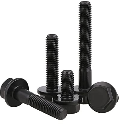 CONPHERON Bulloni a Testa Esagonale con Flangia M8x35 mm (Lunghezza filettatura 24 mm), Acciaio Legato Grado 10,9, Nero