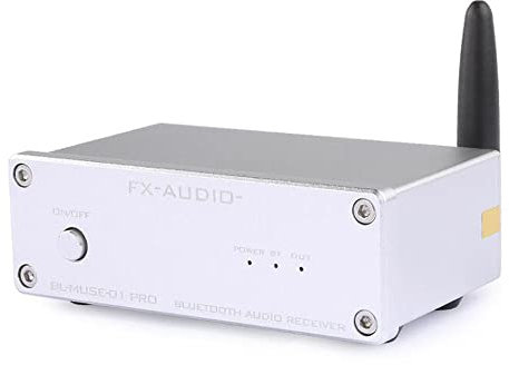 Q-BAIHE Silber 5.0 Bluetooth QCC3034 Audio HIFI Koaxialfaser Konverter zu Netzverstärker W/12V1A Netzteil