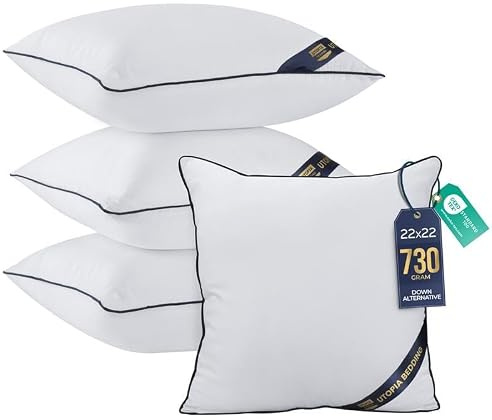 Utopia Bedding Coussin, Coussins de Garnissage, Canapé Oreillers, Rembourrage Coussins, Intérieur Coussin Salon (4, Blanc, 55x55 cm)