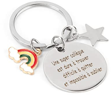 Cadeau Porte Clef Depart Collegue de Travail Porte Clés Personnalisé Idee Cadeau Meilleur Amie Cadeau pour Une Amie Anniversaire Femme Homme Original Utile