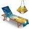 Highdi Sun Lounger Towels with Pockets, 3D Beach Sunbed Towels, Beach Chair Cover Towel, Chaise Lounge Towel Cover, Lounger Mate Beach Towel for Garden Pool (75x210cm,Sunset)