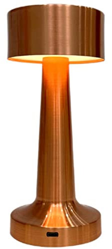 Brabola Touch Table Lamp, Bedside Desk Lamp Cordless Nightstand Lamp Rechargeable Battery Operated Reading Lamp with 3 Brightness for Bedroom, Restaurant, Dorm, Office, Living Room (Rose Gold)