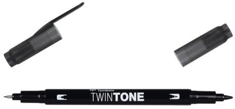 Tombow TWINTONE-33 Marker mit doppelter Spitze, schwarz.
