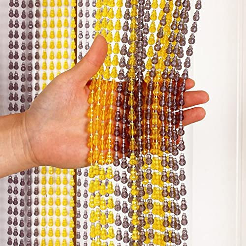 ZARBAILRE Fadenvorhang Mit Perlen, Perlenvorhang Türvorhang Blickdicht, Halb-privaten und Atmungsaktiv Fadenvorhang Perlen für Hochzeit, Café, Restaurant (Q 120×200cm)