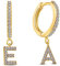 Meinearmbänder Ohrringe Gold | Creolen | Zirkonia | Ohrringe mit Buchstaben mit 14 Karat Vergoldung | 925er Sterling Silber | Creolen | Damen | Mädchen | 1 Paar mit Zirkonia Buchstaben |