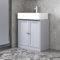 URBNLIVING Bathroom Modern Under Sink Vanity Unit Toilet Roll Toiletries Accessories Storage Cupboard With Shelf (Grey)