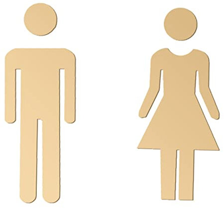 WC-Schilder aus Messing für Männer und Frauen, Badezimmerschild, Dekoration, Figurenset, modernes Toilettenschild, Badezimmer-Türschilder (C)