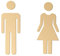 WC-Schilder aus Messing für Männer und Frauen, Badezimmerschild, Dekoration, Figurenset, modernes Toilettenschild, Badezimmer-Türschilder (C)