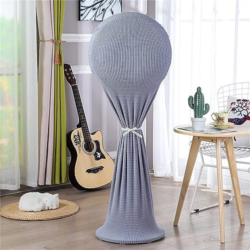 Treer Cubierta de Ventilador de Pie a Prueba de Polvo, Fundas de Ventilador Anti-Polvo Lavable Protectora para Eléctrico Ventilador de Suelo Doméstico Interiores y Exteriores (35-55x150cm,Gris Claro)
