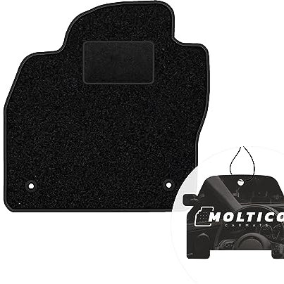moto-MOLTICO Fahrer Fußmatte Auto Velours Fahrerseite Autoteppiche Schwarz Fahrermatte 1-teilig passend für VW Polo VI, Seat Ibiza V, Arona, Audi A1 III ab 2017