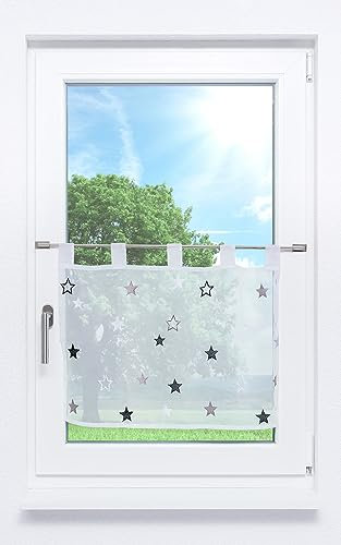 LYSEL Scheibengardine Colmena (Bx H) 140cm * 48cm Grau/Grau