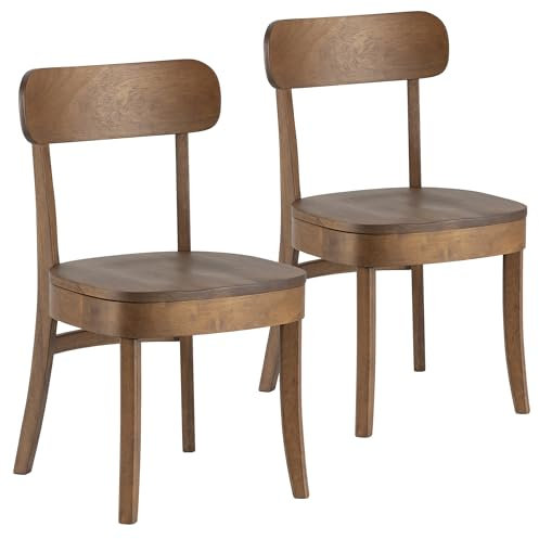 HOMN LIVING Pack 2 sillas Nala Color Nogal, Madera Maciza, 45,5 cm (Ancho) 49 cm (Profundo) 83 cm (Alto)