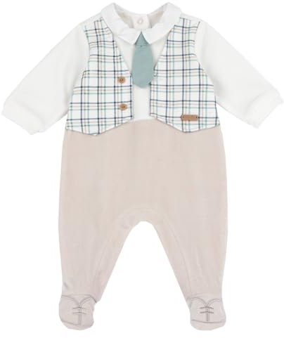 Chicco Tutine In Ciniglia Con Apertura Entrogamba Neonato/Neonata 0-24 mesi, Grigio, 3 mesi, Designed in Italy