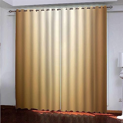 2 Stück Schlafzimmer Gardinen Lichtundurchlässig Einfarbige Wüstengelb Verdunkelungsvorhang Mit Ösen Für Schlafzimmer Raum Abdunkeln Fenster Vorhäng