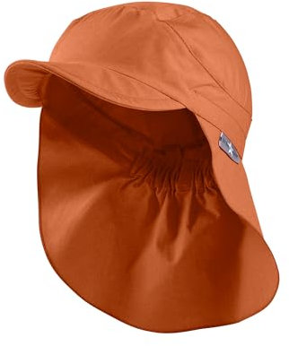 Sterntaler Schirmmütze Nacken Basic - Unisex Baby- und Kinder Mütze mit Nackenschutz - UV-Schutz 50+ Hut aus Popeline (Bio) - leichte Sommer Kopfbedeckung mit Gummiband - rost, Größe 53