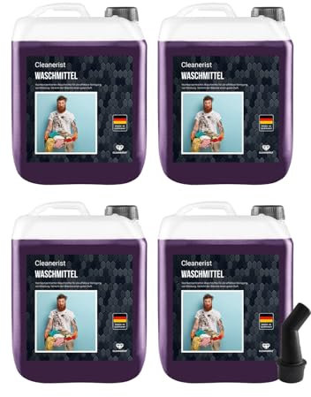 Cleanerist - Black Waschmittel flüssig für 700 Dunkelwäschen - 4x 5l Flüssigwaschmittel Konzentrat für schwarze & dunkle Wäsche - XXL Vollwaschmittel mit Frischeduft für 20-95°C, statt Pods, Pulver