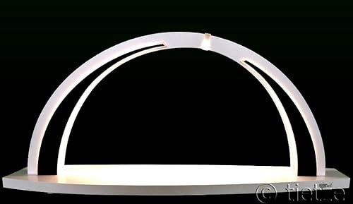 Tietze Erzgebirgsdesign LED Schwibbogen modern Wood, weiß unbestückt groß 57cm - Feine Handwerkskunst aus dem Erzgebirge