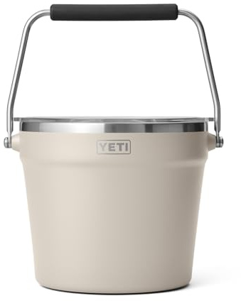 YETI Rambler Getränkeeimer, doppelwandig, vakuumisoliert, Eiskübel mit Deckel, Umhang, Taupe