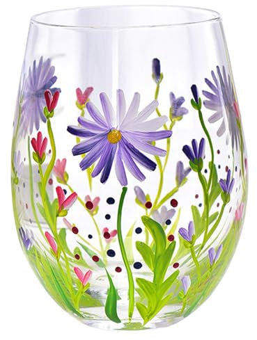 SHITOOMFE Fancy Crystal Glass Wine Glasses 500ml Flower Design Heat Resistance Personalized Decorative Gift for Birthdays Weddings Valentine'S Day