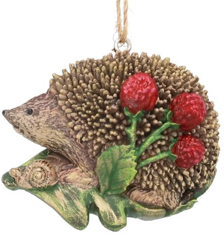 Gisela Graham Igel mit Beeren Christbaumschmuck aus Harz für Weihnachten