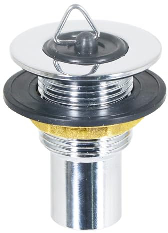 SPARES2GO Sink Waste Plug Chrome Brass Caravan Motorhome Campervan Boat Basin Straight Pipe (3/4 20mm)