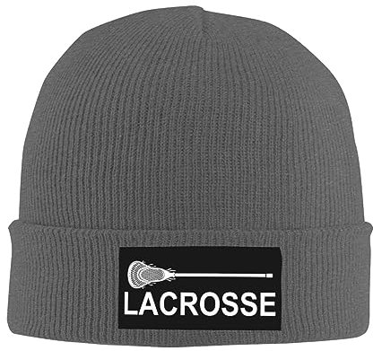 Lacrosse Gifts Schwarze Beanie-Mütze, Uhrenhut, Skullcap, Fischermütze, Unisex, Wintermütze, Deep Heather, Einheitsgröße