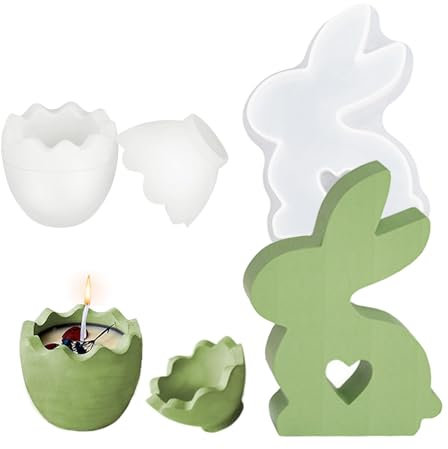 Silikonformen Gießformen Ostern Silikonform, Gießformen Silikon Ostern Hase Ostereier, 3D Osterhase Ostereier für Dekorative Lagerung