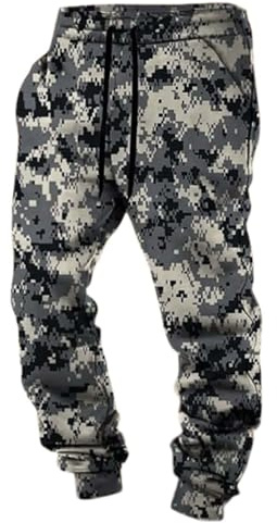 RUMAOZIA Jogginghose Herren Camouflage Tarnhose Warme Gefütterte Sweatpants Casual Cargohose Fitness Jogger Pants Weich Bequem Track Pants Winter Sporthose Freizeithose Fitness Trainingshose