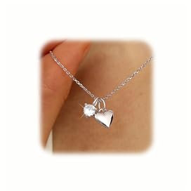LOLIAS Halskette Damen Silber 925 Kette Silber 925 Wasserfest Silberkette Damen Herz Münze Anhänger Silber Kette Damen Schmuck Silber