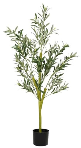 vidaXL Artificial Olive Tree 450 Leaves 120 cm Green, artificial plant, fake olive tree, artificial olive plant, faux olive tree, faux olive plant