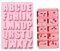 2 moldes de silicona 3D con números y letras, molde de silicona con 26 cavidades del alfabeto, A-Z y 0-9 alfabeto, moldes de silicona para tartas, hornear, chocolate, trozos de hielo