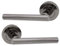 Infinity Decor Pair of Straight T-Bar Lever Door Handle on Round Rose Set Interior Pull Handles in Black Nickel Finish for Interior and Exterior Use