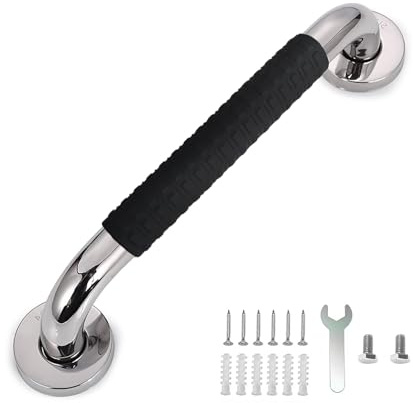 Haltegriffe für Senioren, 30cm Haltegriff Dusche, Rutschfreier Haltegriff, Edelstahl Dusche Badewannengriff, Wandmontage Badezimmer Haltegriff für wc Bad für WC, Badezimmer, Treppen